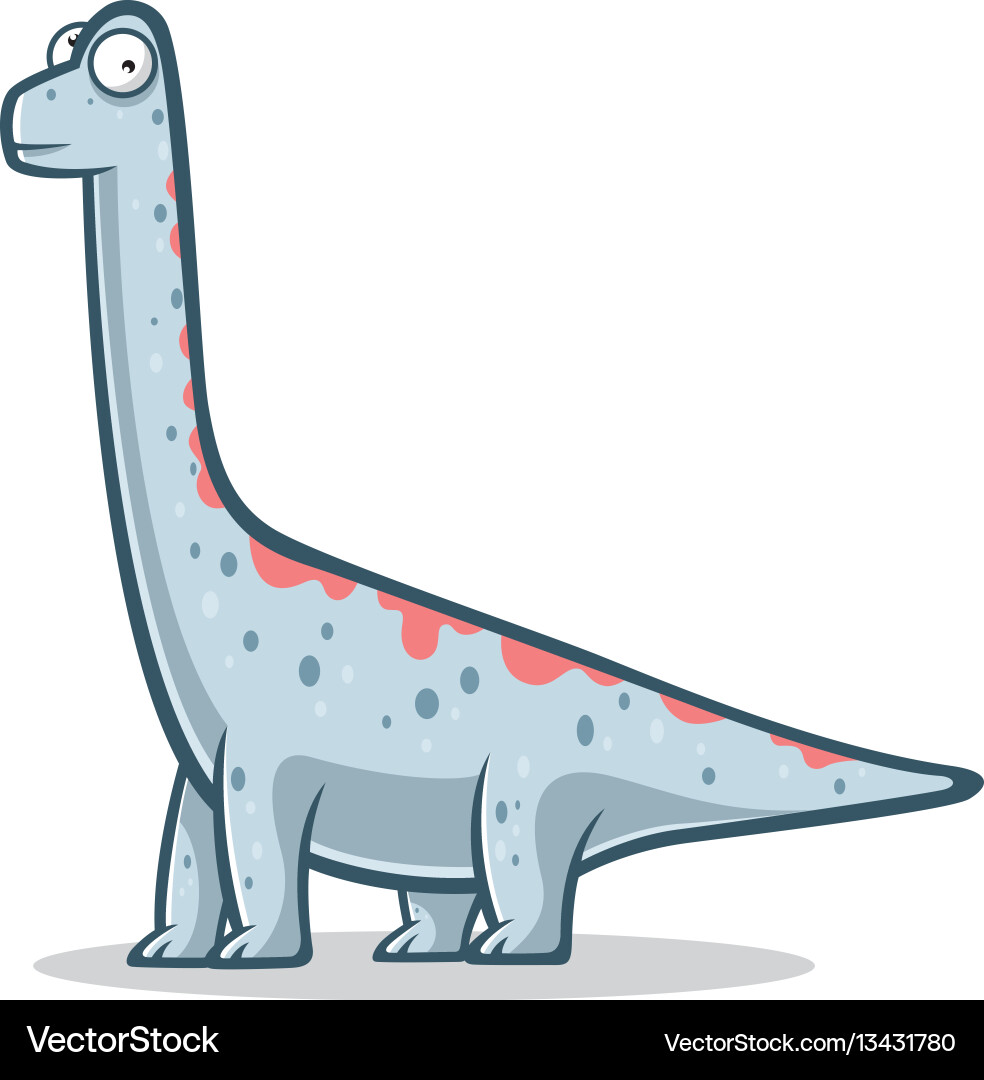 Cute Cartoon Brachiosaurus Vector Image