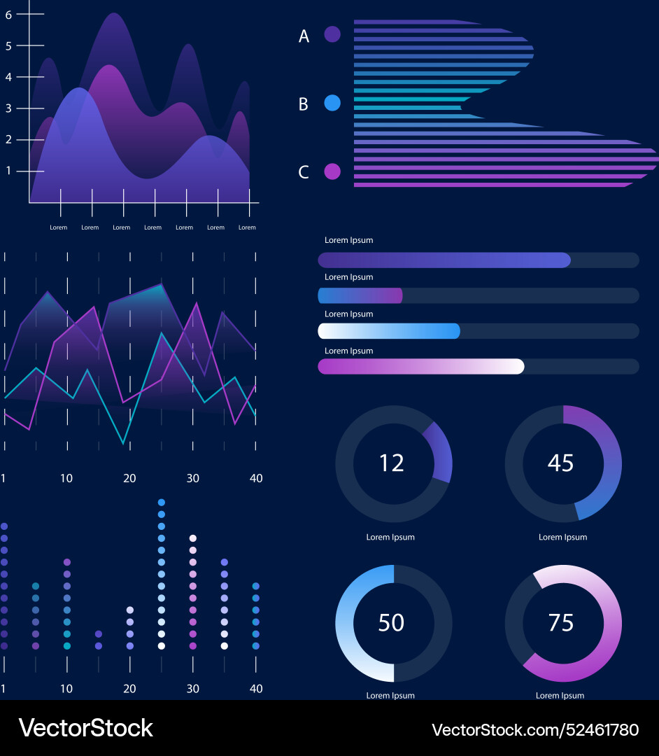 Dashboard element collection graphic Vector Image