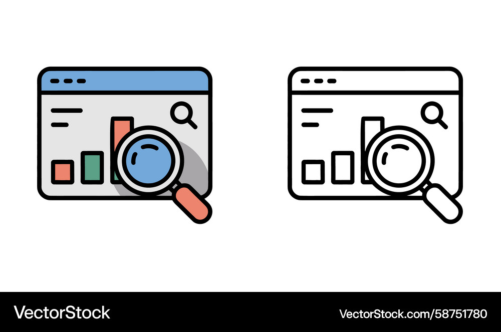 Data Analysis with Magnifying Glass Vector Image