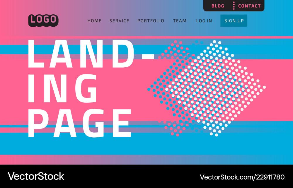 Desktop landing page for web website template Desktop landing page for web website template vector image