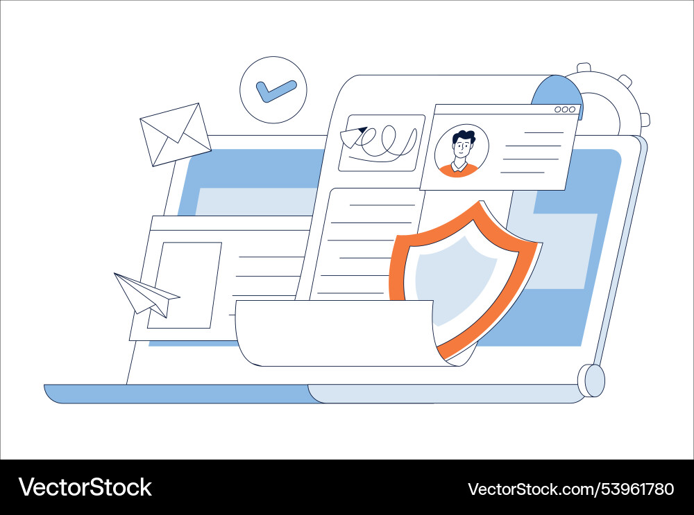 Digital signature and data protection user Digital signature and data protection user vector image