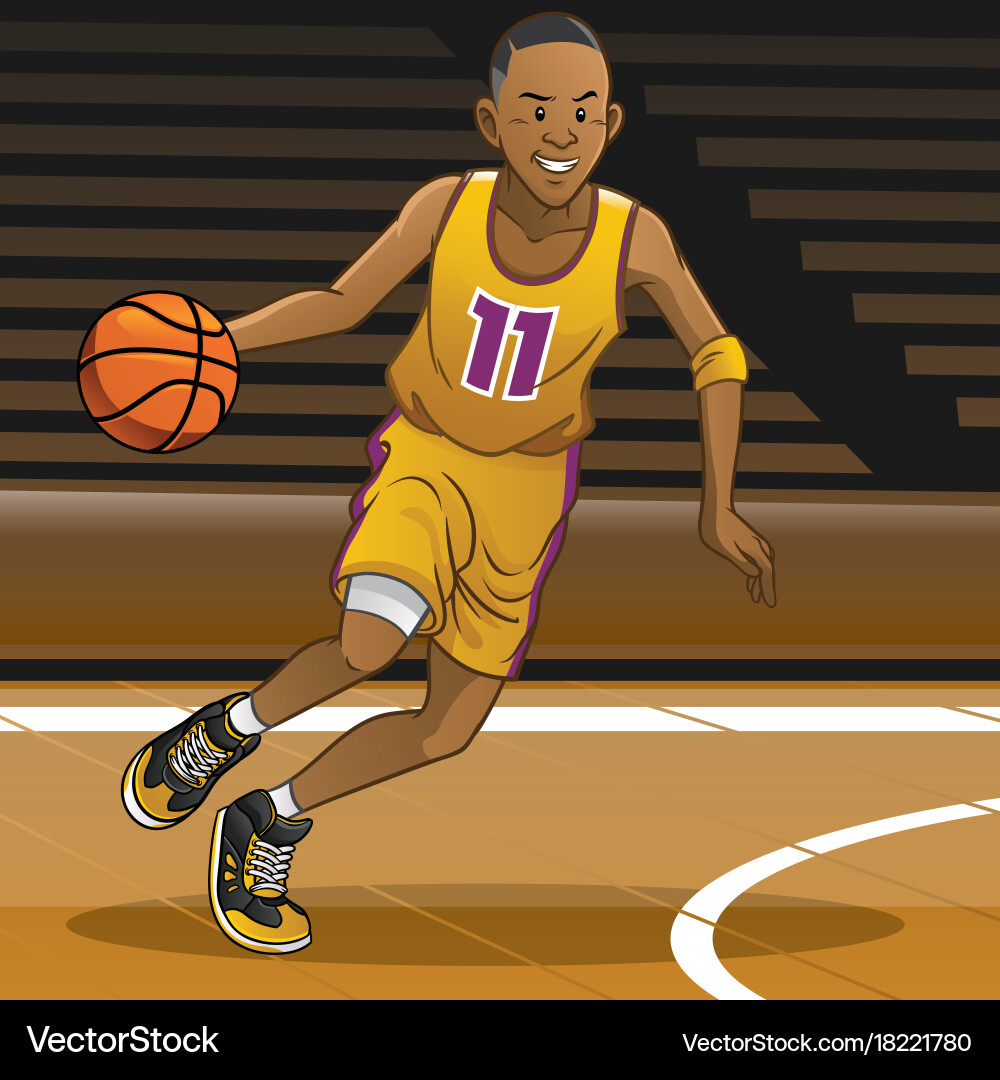 Dynamic Basketball Player in Action vector image