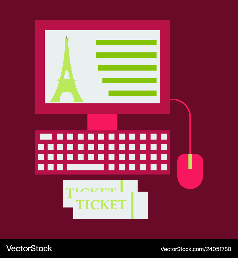 Eiffel tower icon in computer Eiffel tower icon in computer vector image