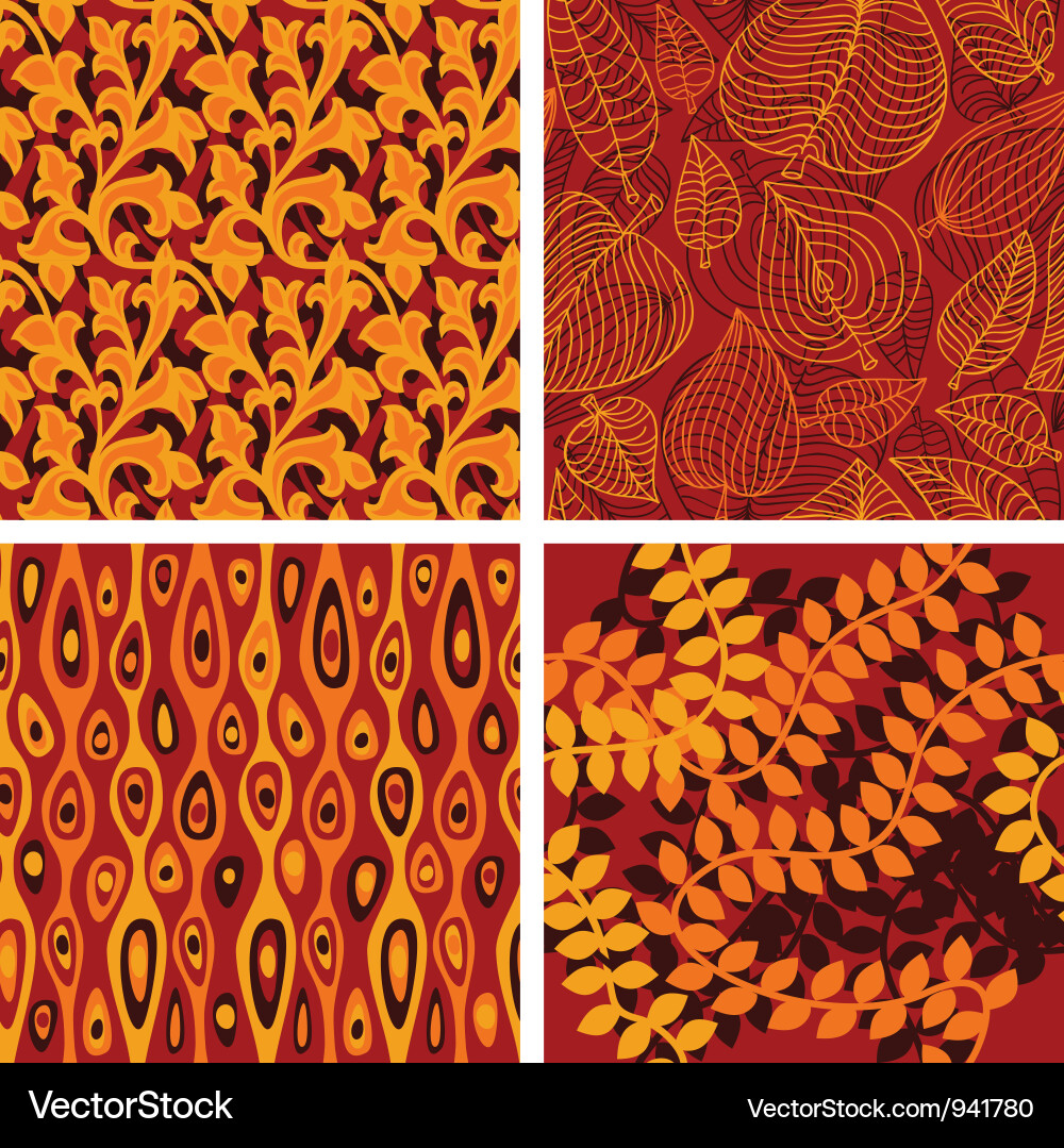 Floral Autumn Patterns vector image