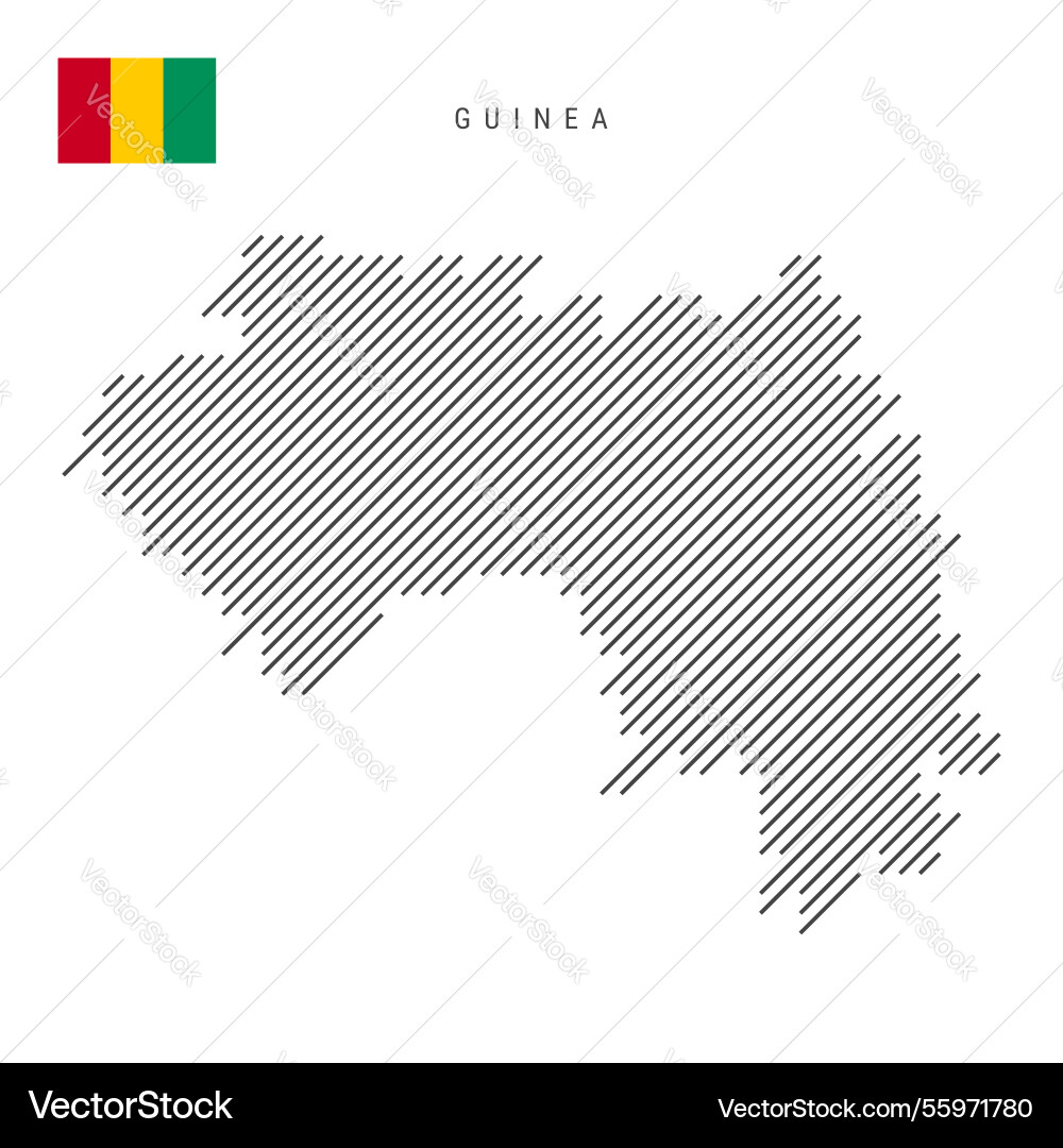 Guinea map from pattern of black slanted parallel Guinea map from pattern of black slanted parallel vector image
