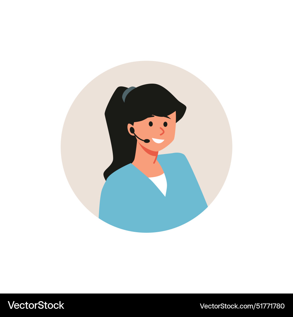 Hotline operator at work image in flat Vector Image