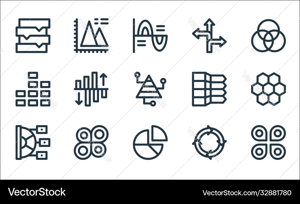 Infographic elements line icons linear set Infographic elements line icons linear set vector image