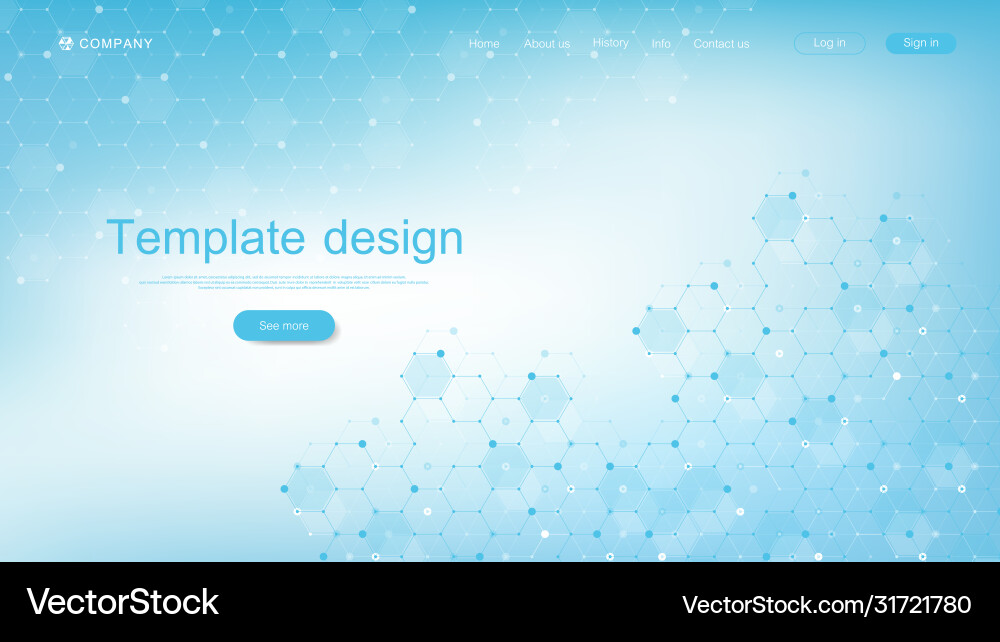 Medical landing page template design abstract vector image