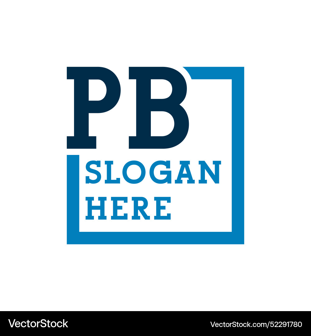 Minimal initials logo letters p and b pb initial Vector Image