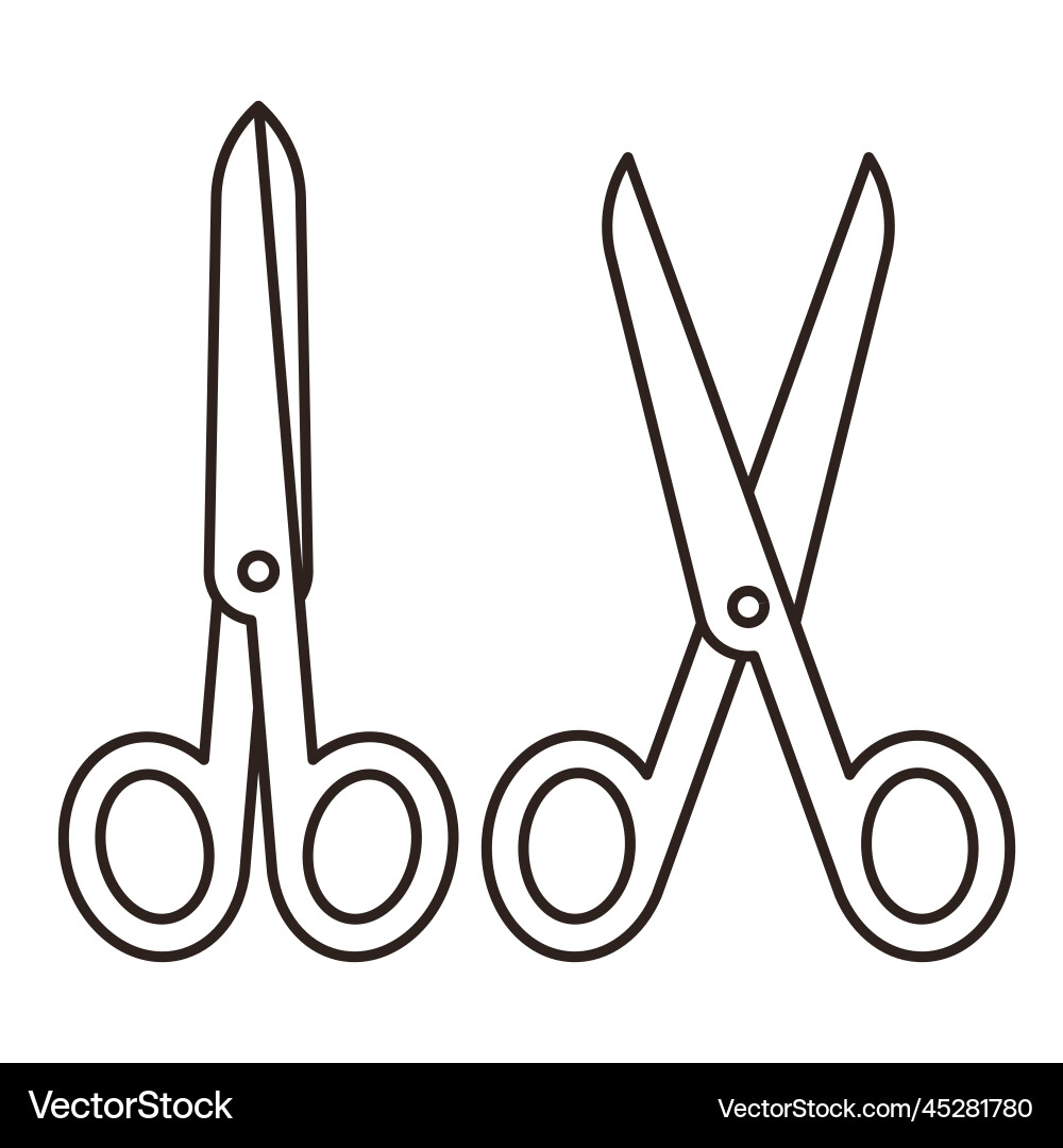 Open and Closed Scissors vector image