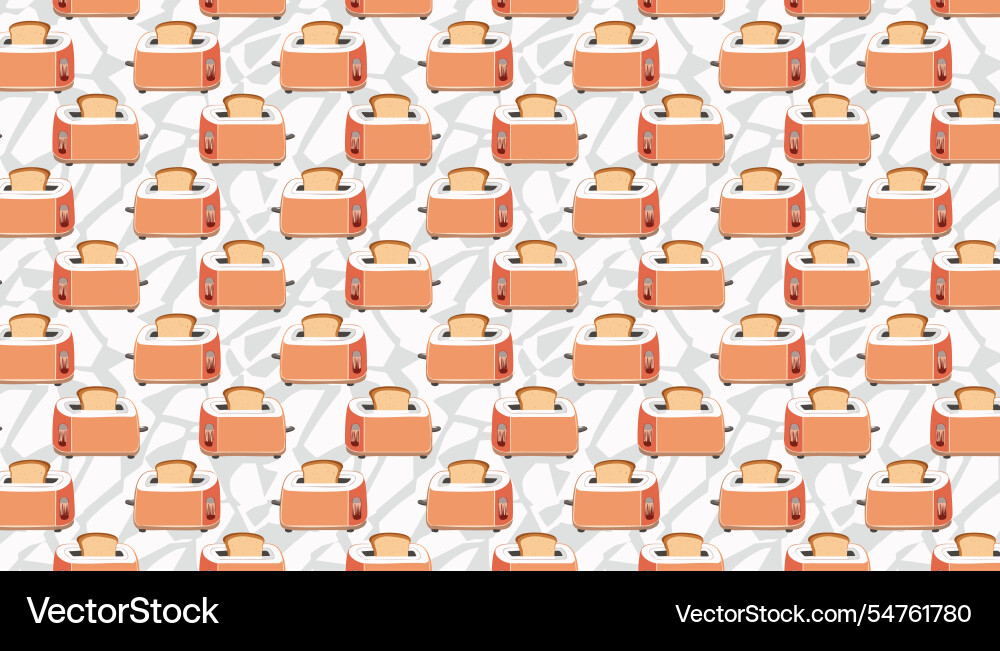 Seamless pattern with toaster in flat style Seamless pattern with toaster in flat style vector image