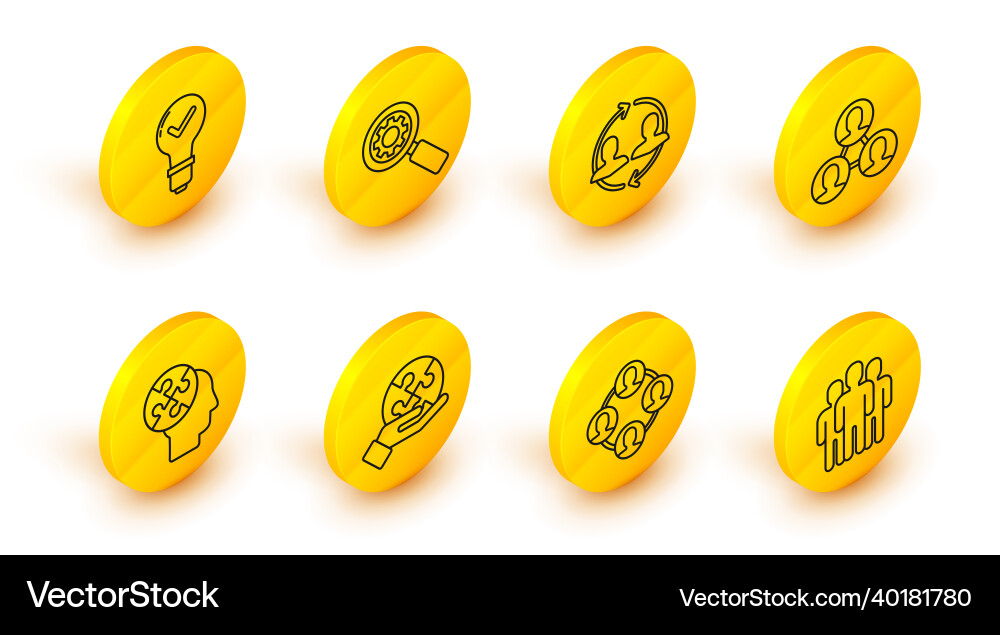 Set line users group project team base piece Set line users group project team base piece vector image