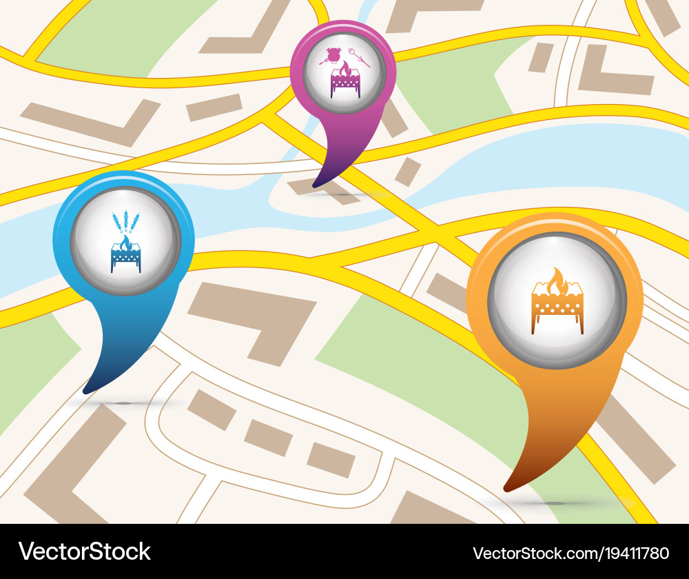Set of tourism service map pointers vector image