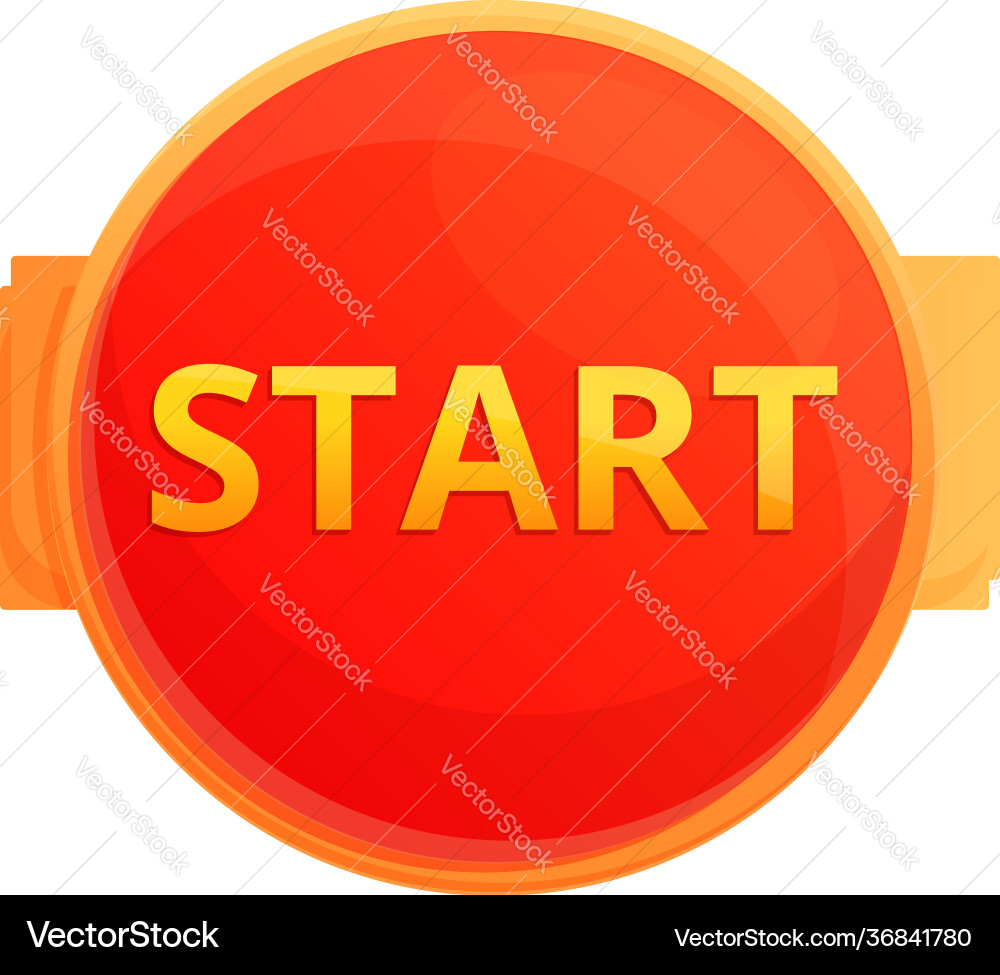 Start button interface icon cartoon style Start button interface icon cartoon style vector image
