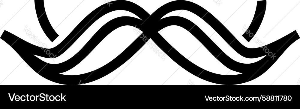Symmetrical abstract double wave border element Vector Image