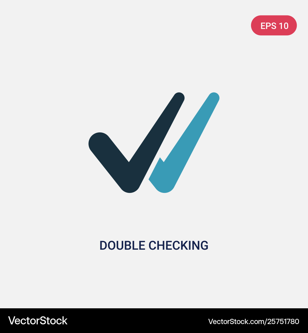 Two color double checking icon from user vector image