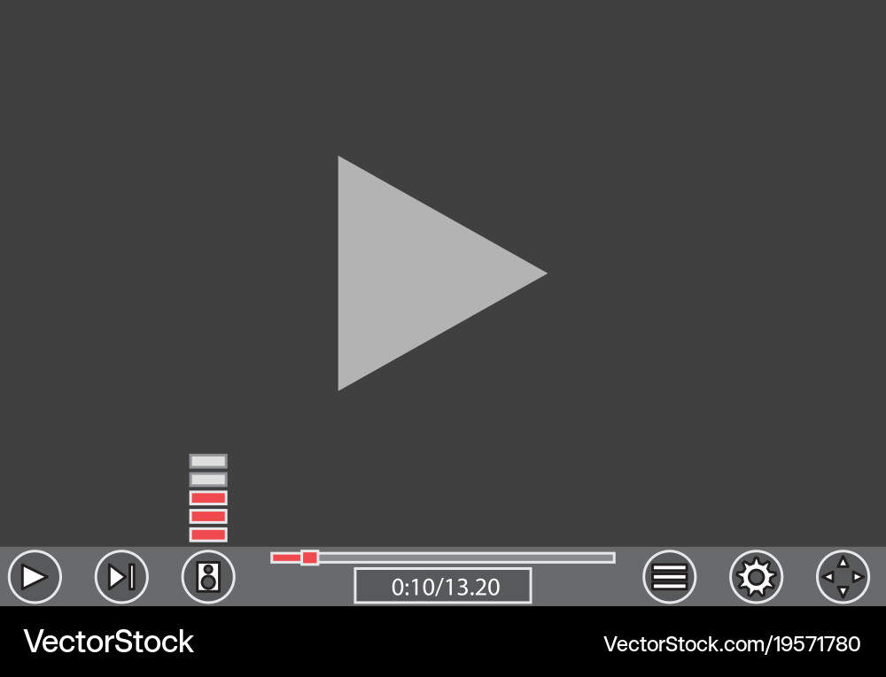 Video player template for web and mobile apps vector image