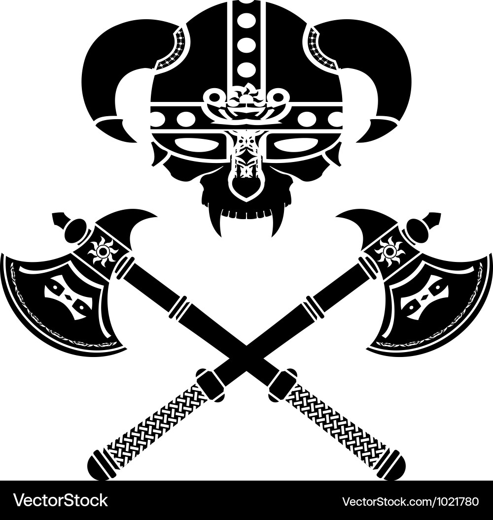 Viking Helmet with Skull Motif Vector Image