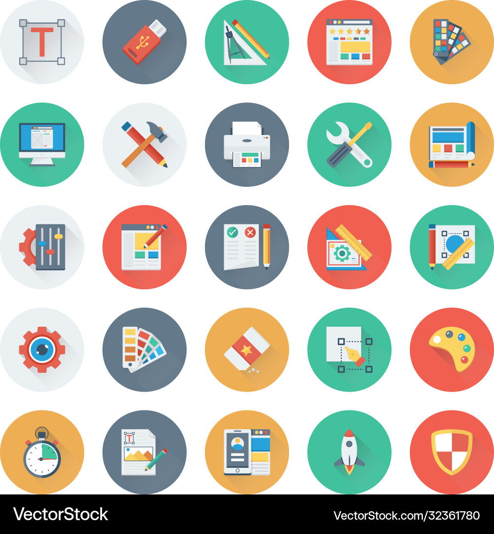 Web design and development icons vector image