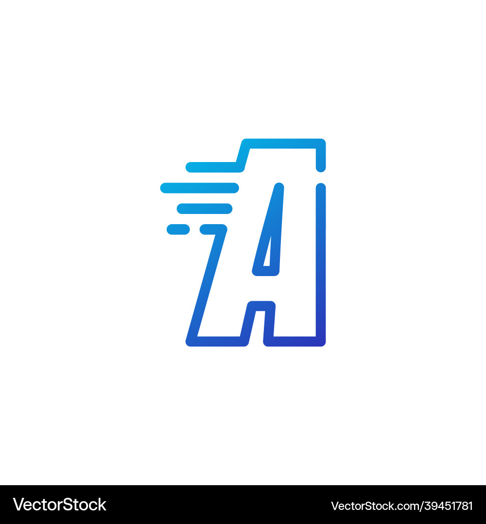 A letter dash fast quick digital mark line vector image