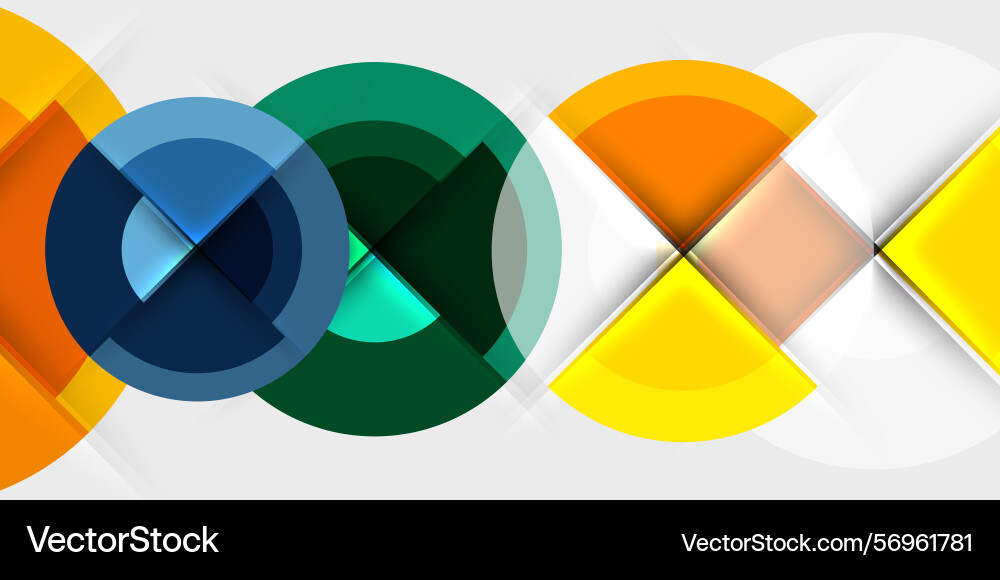 Abstract composition overlapping circles squares Abstract composition overlapping circles squares vector image
