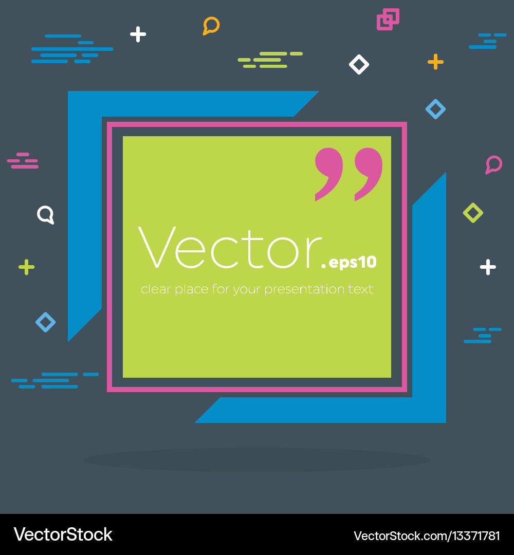 Abstract concept empty speech square quote Vector Image