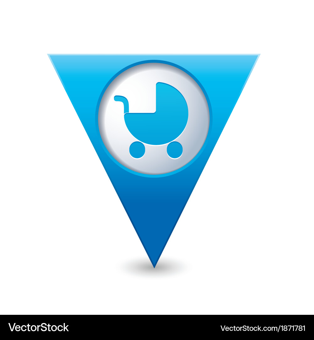 Carriage icon on map pointer blue vector image