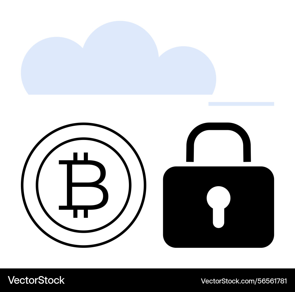 Cloud storage security for bitcoin with blockchain Cloud storage security for bitcoin with blockchain vector image