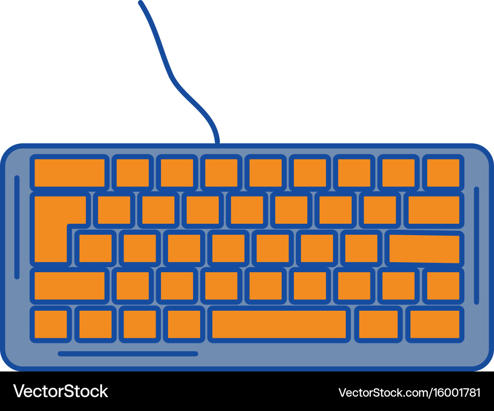 Computer keyboard isolated icon vector image