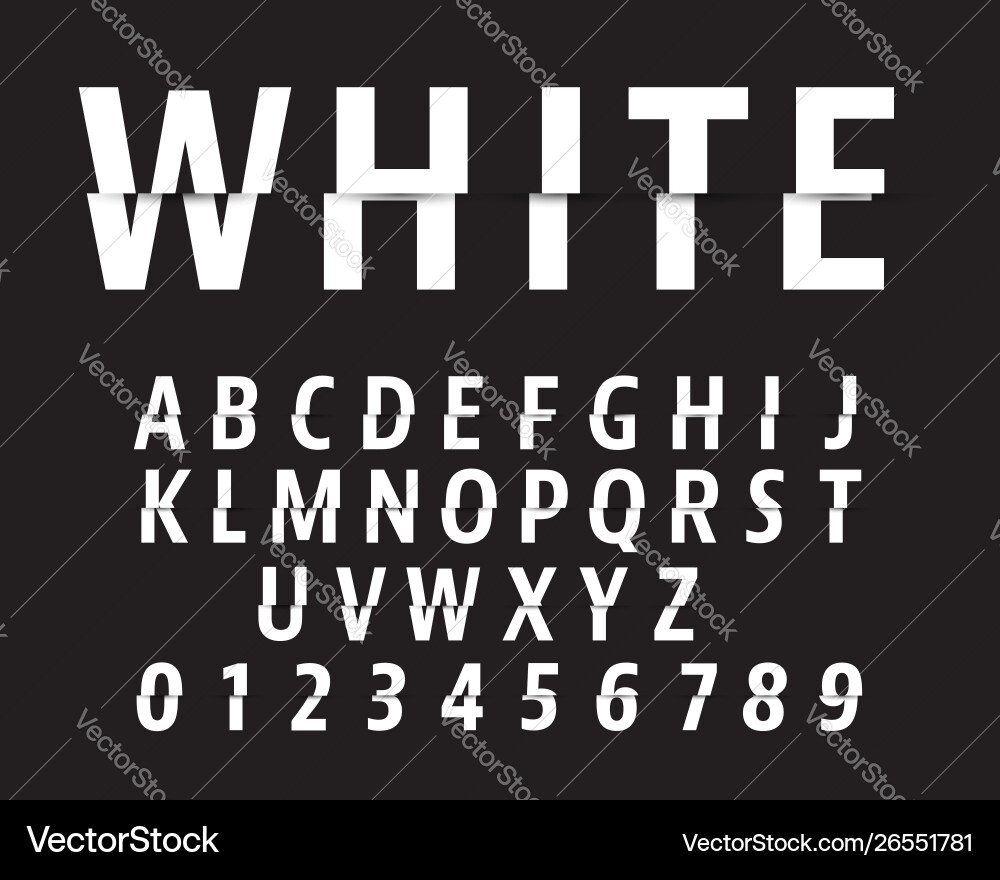 Cut alphabet font template letters and numbers Cut alphabet font template letters and numbers vector image