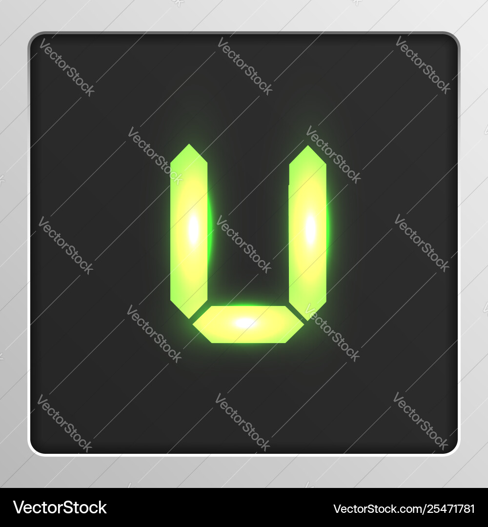Digital character set typeface on a screen Digital character set typeface on a screen vector image