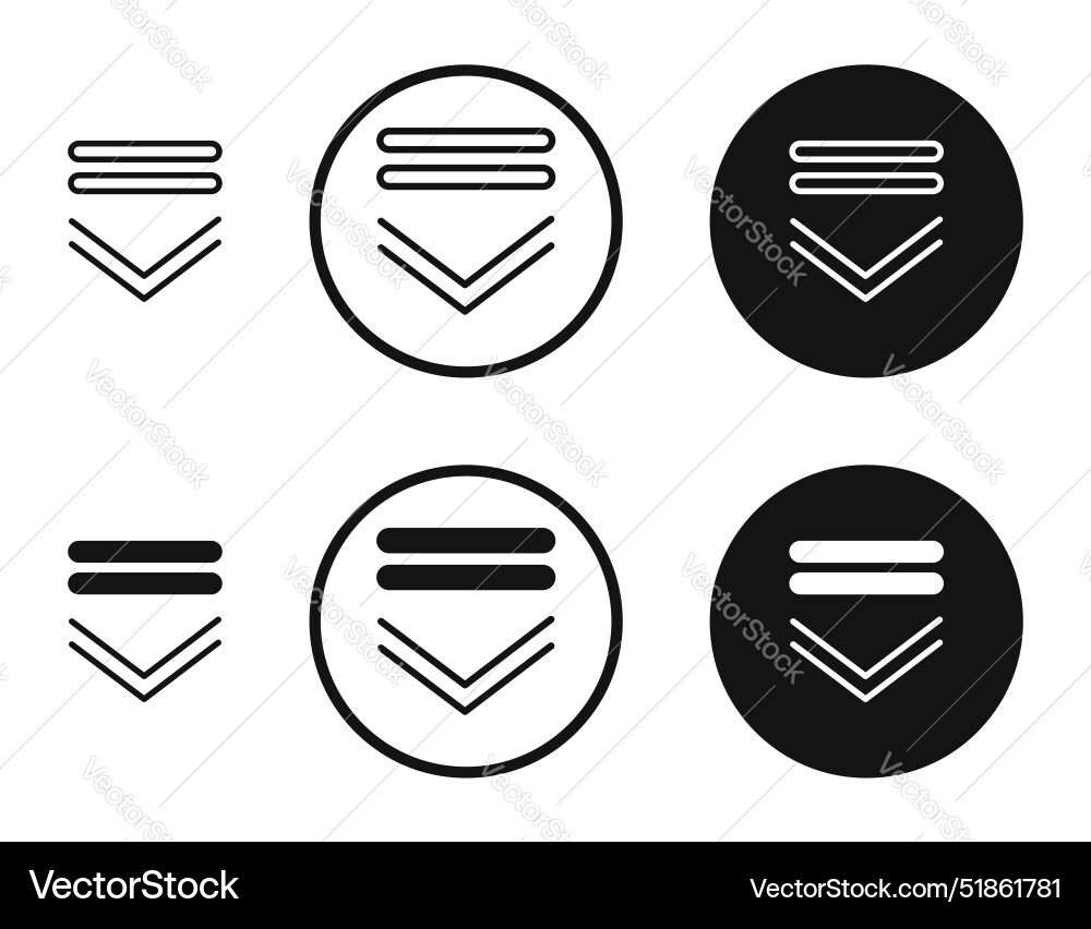 Dropdown Icon Set - List Selection vector image
