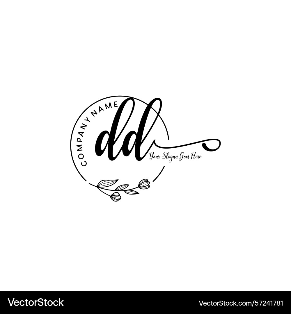 Elegant dd initial logo design with botanical Elegant dd initial logo design with botanical Vector Image
