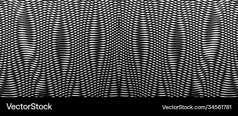 Grid monochrome texture wave lines Vector Image