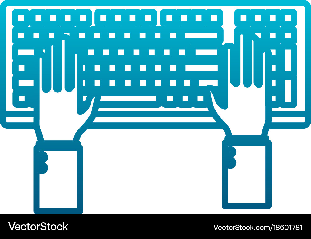 Hands in keyboard vector image