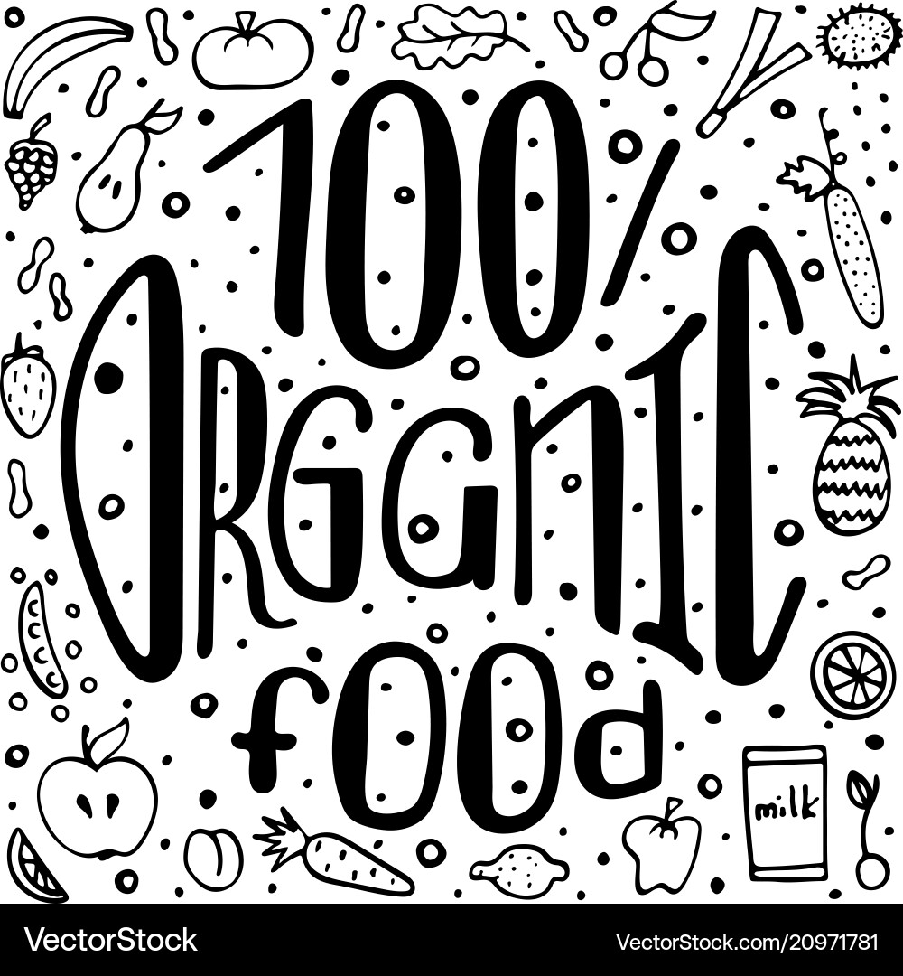 Healthy theme hand-written lettering monochrome Healthy theme hand-written lettering monochrome vector image