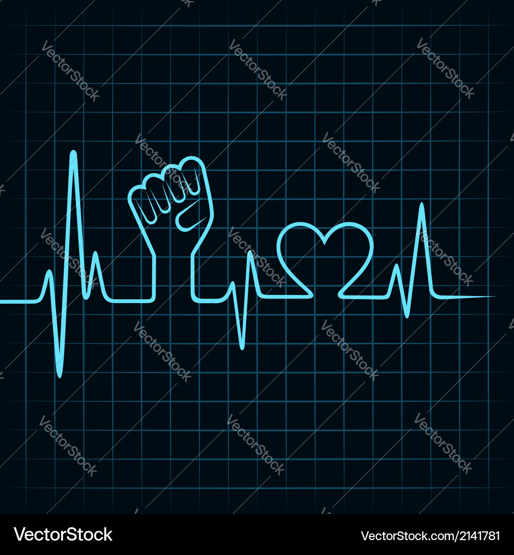 Heart Unity Pulse Stock vector image