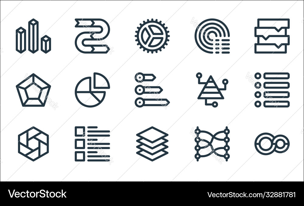 Infographic elements line icons linear set Infographic elements line icons linear set vector image