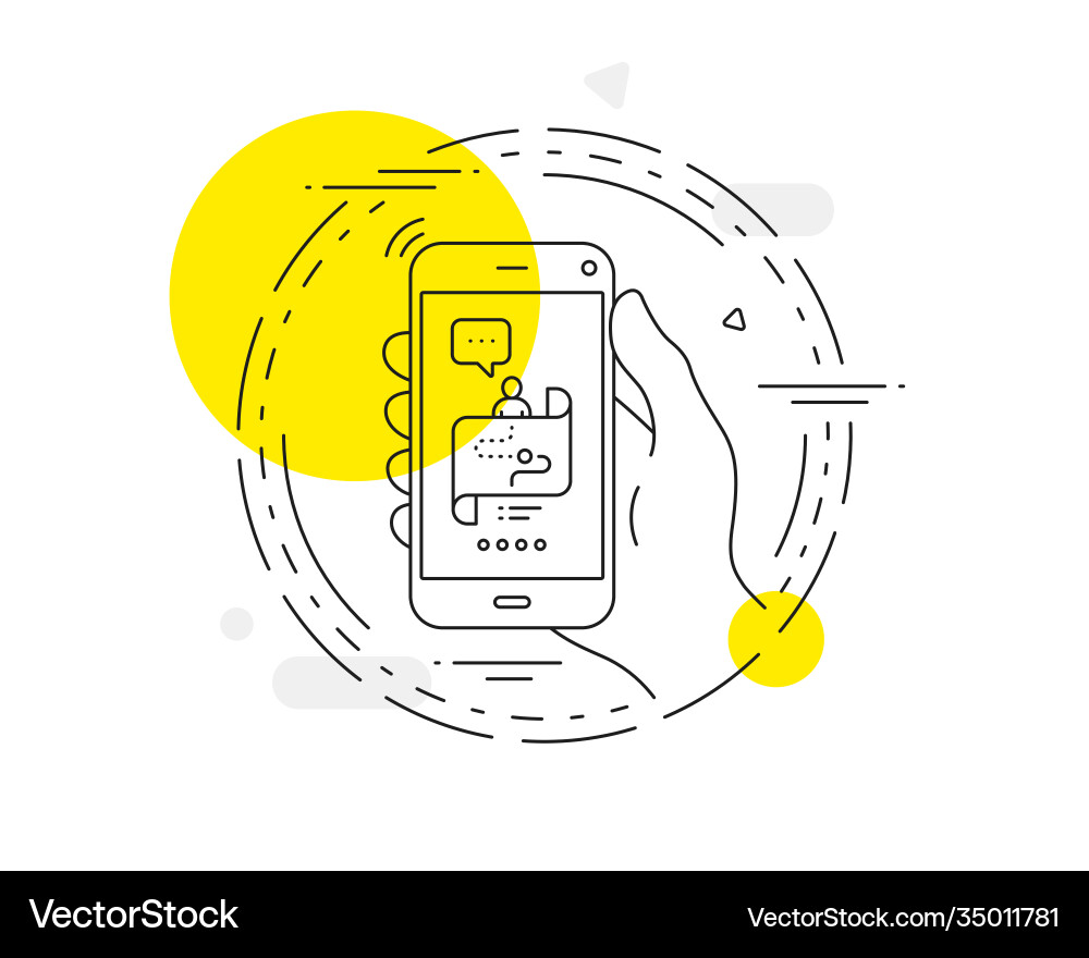 Journey path map line icon project process sign Vector Image