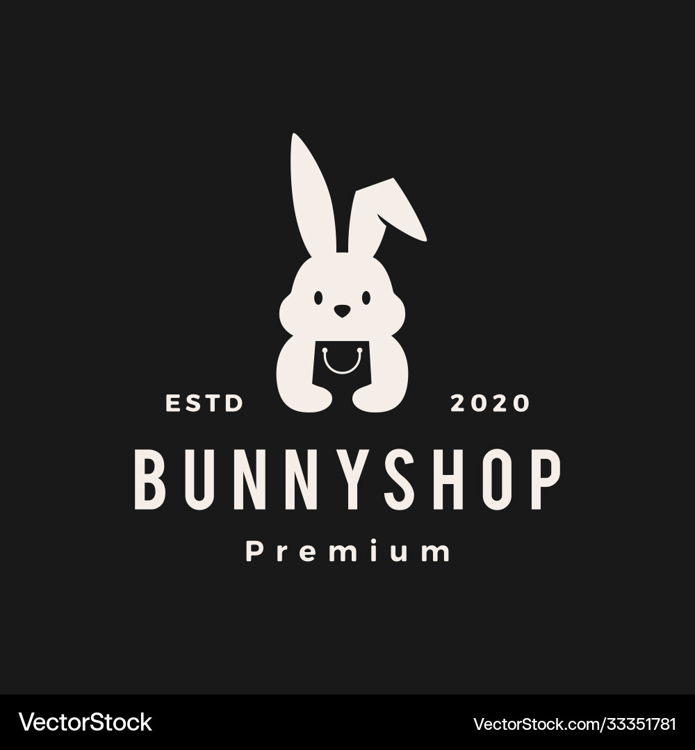 Kaninchen Hase Shop Store Hipster Vintage Logo Symbol Kaninchen Hase Shop Store Hipster Vintage Logo Symbol vektorbild