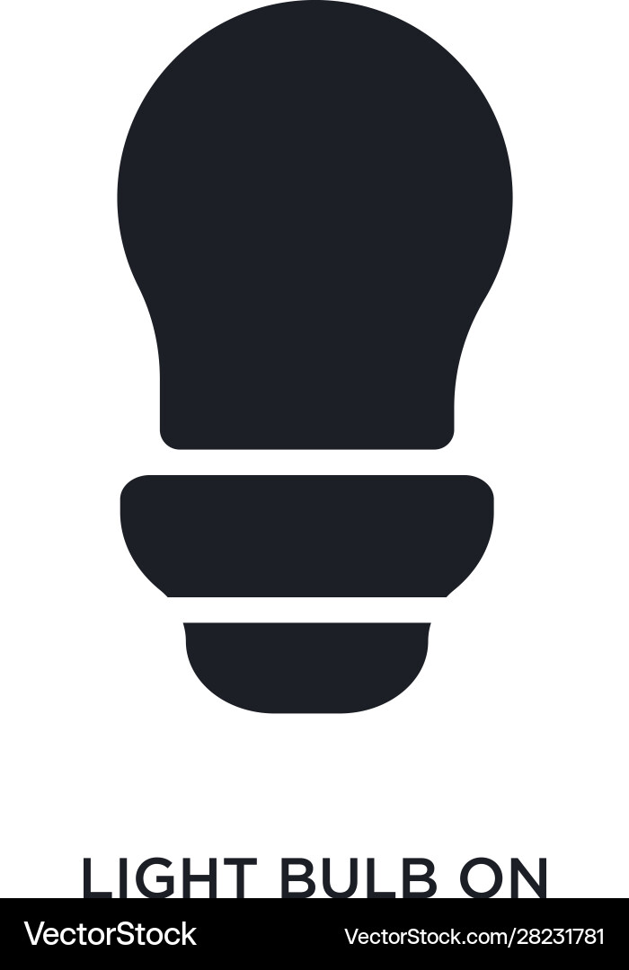 Light bulb on isolated icon simple element from vector image