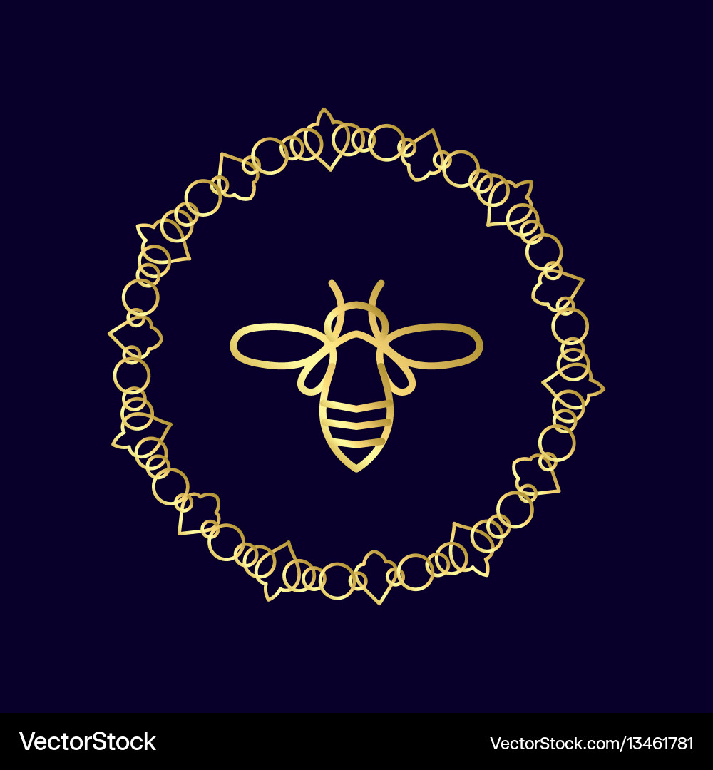 Logo with insect badge bee for corporate identity Logo with insect badge bee for corporate identity vector image