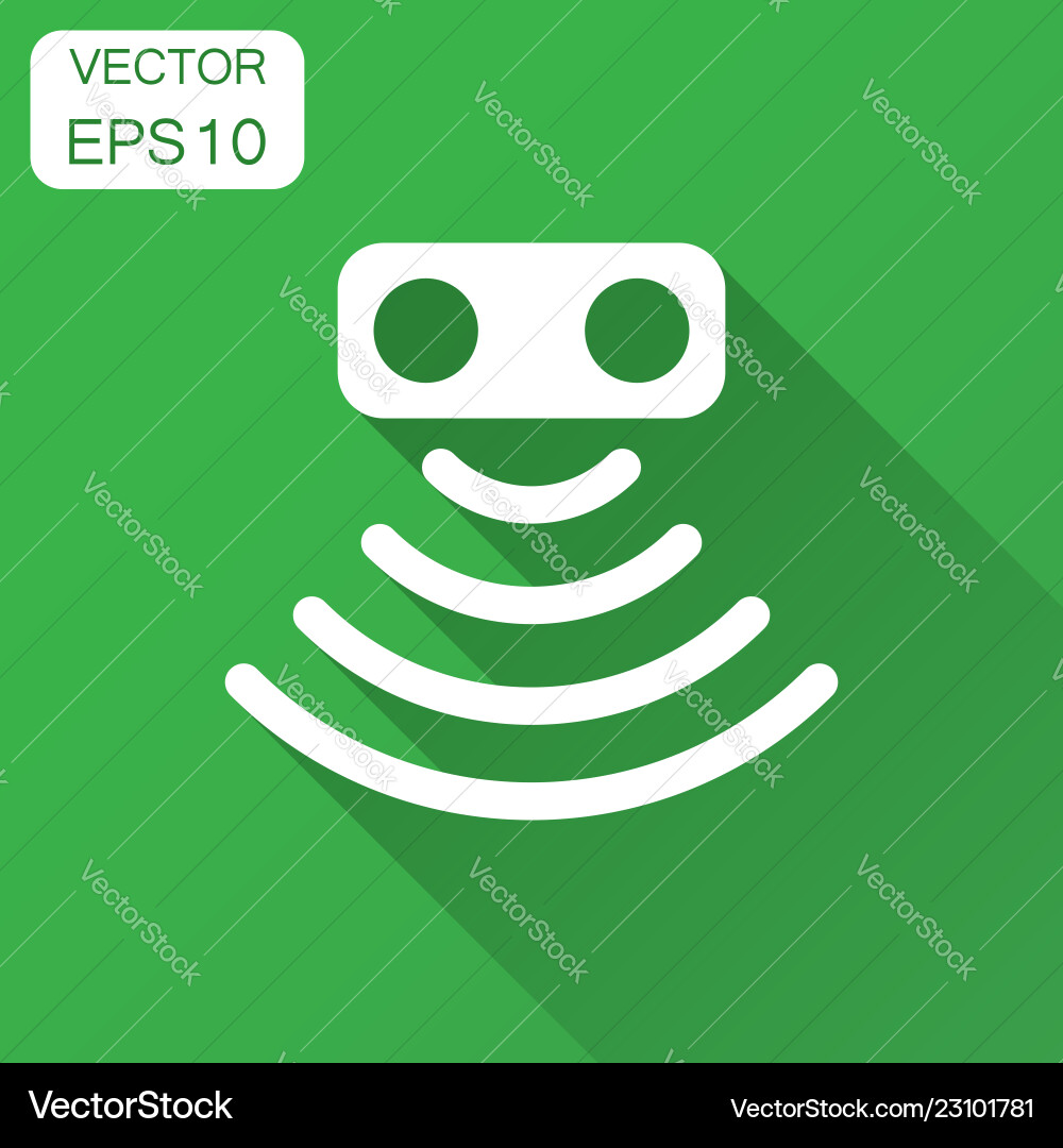 Motion sensor icon in flat style waves Motion sensor icon in flat style waves vector image