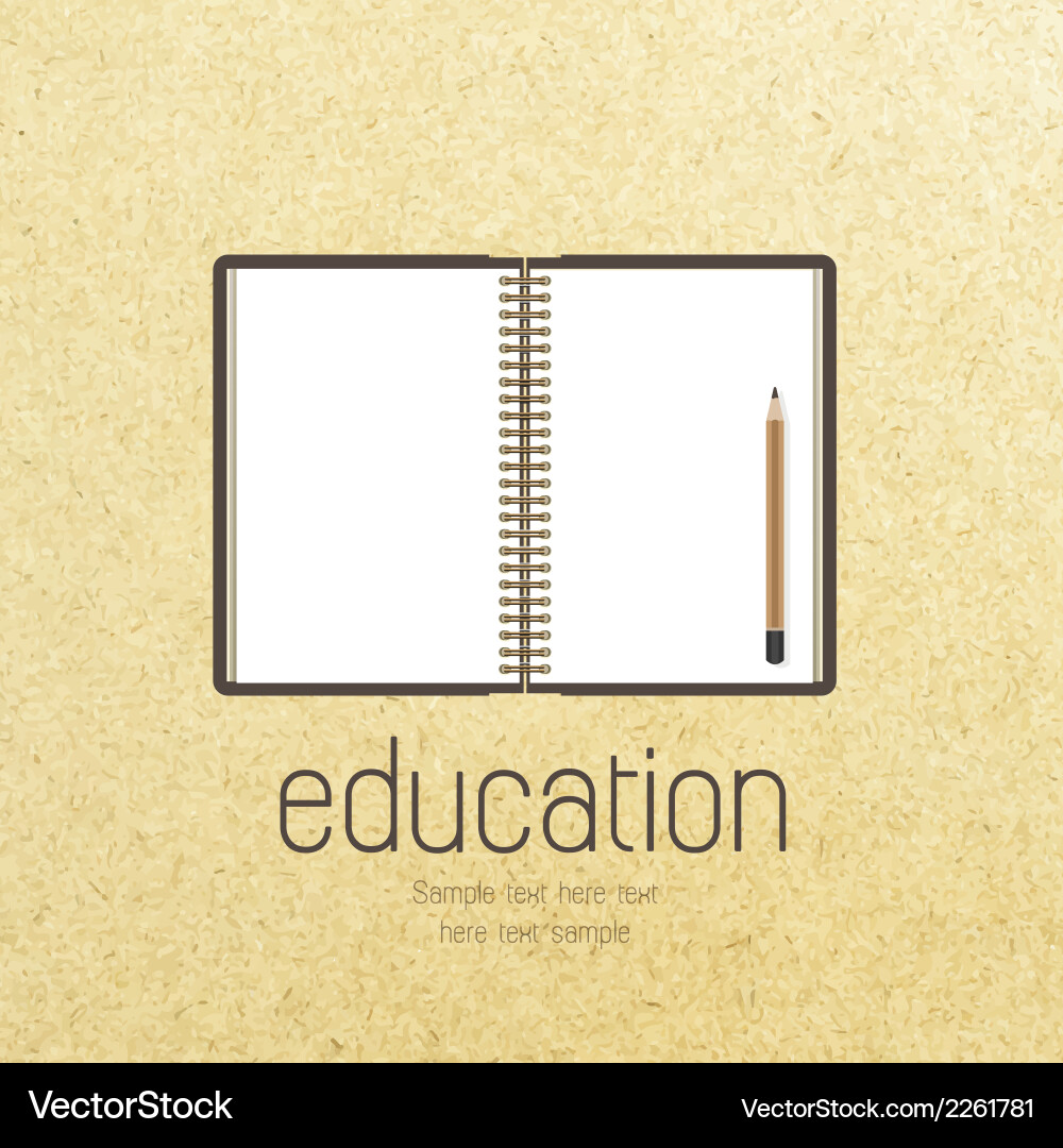 Open notebook with background paper vector image