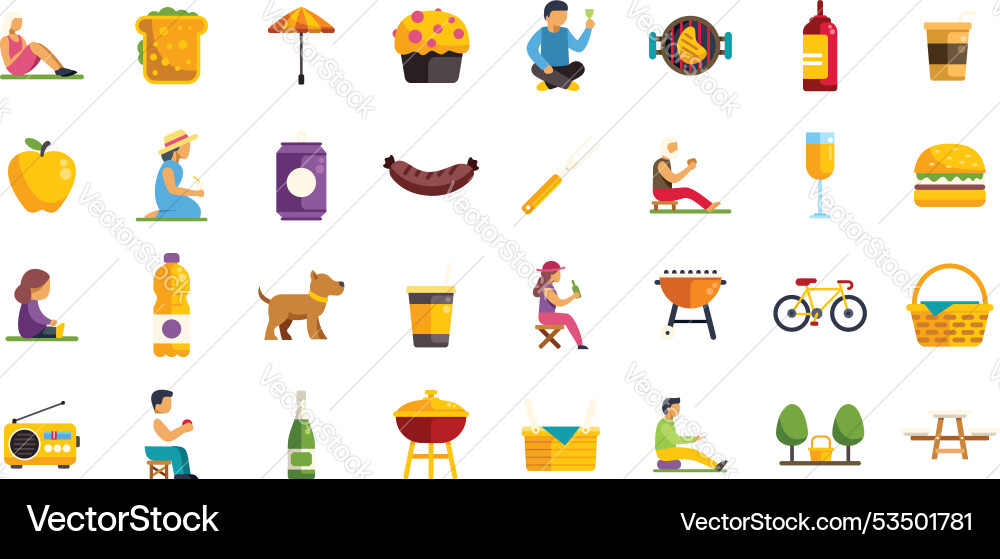 People enjoying outdoor summer activities picnic People enjoying outdoor summer activities picnic vector image