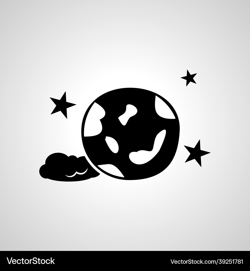 Planet in space simple icon isolated vector image