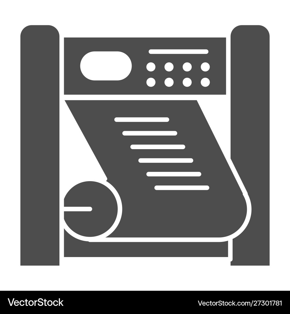 Plotter printing solid icon large format printer Plotter printing solid icon large format printer vector image