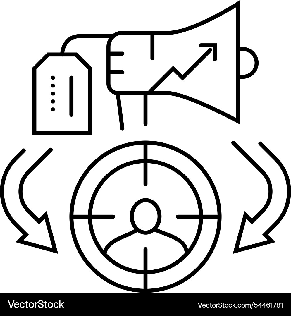 Reference groups consumer behavior line icon Reference groups consumer behavior line icon Vector Image