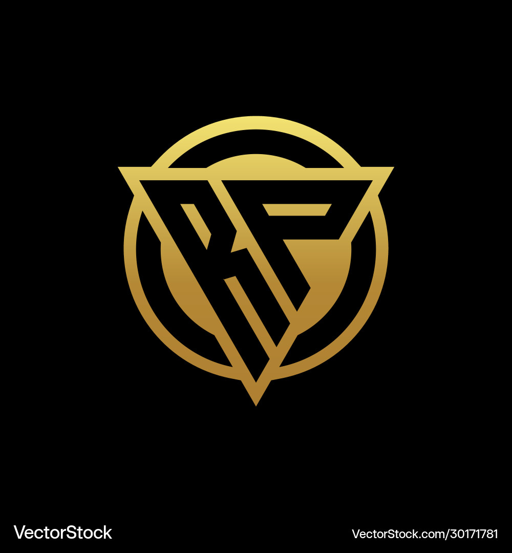 Rp logo monogram with triangle shape and circle Vector Image