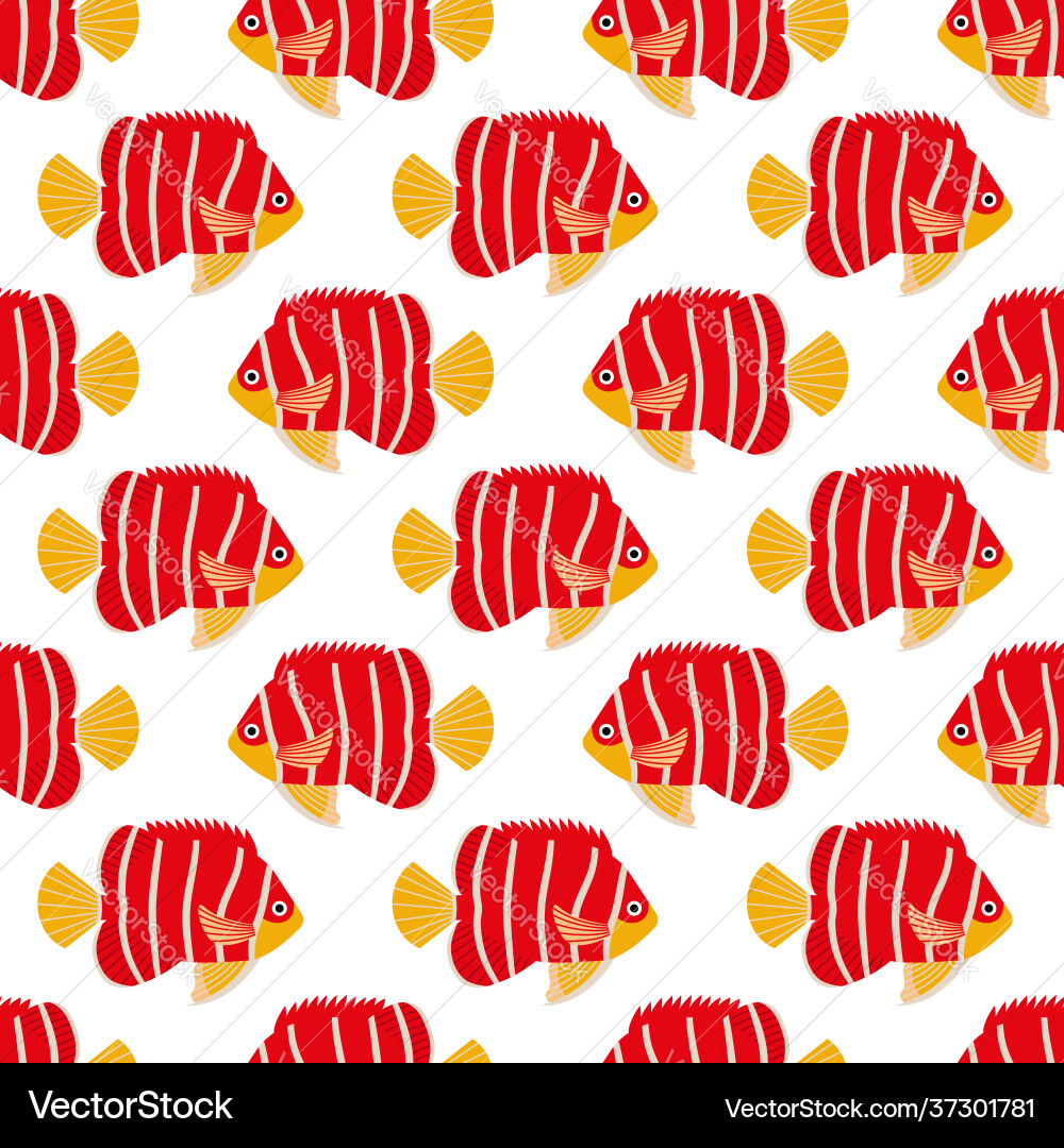 Seamless pattern with fish creative design element Seamless pattern with fish creative design element vector image